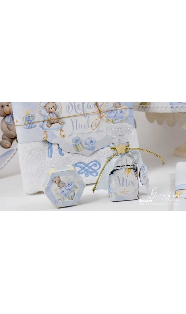 Trusou botez ursulet si broderie personalizata Teddy Bear King 11